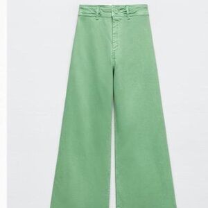 Zara Green Flare & Wide Leg Jeans Sailor Marine 4